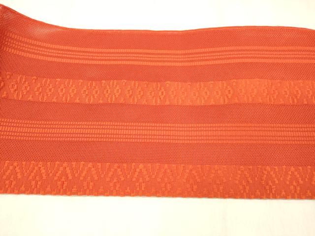 平和屋着物＊夏物 博多織 八寸名古屋帯 献上 緋色 DABB3976cm