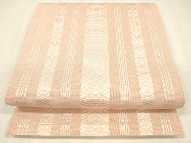 平和屋着物＊夏物 本場筑前博多織 八寸名古屋帯 紗献上 珊瑚色 正絹 逸品 DABB3979cm