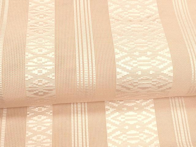 平和屋着物＊夏物 本場筑前博多織 八寸名古屋帯 紗献上 珊瑚色 正絹 逸品 DABB3979cm