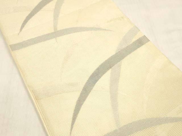 平和屋着物＊夏物 六通柄袋帯 草葉文 銀糸 正絹 逸品 DABB3981cm