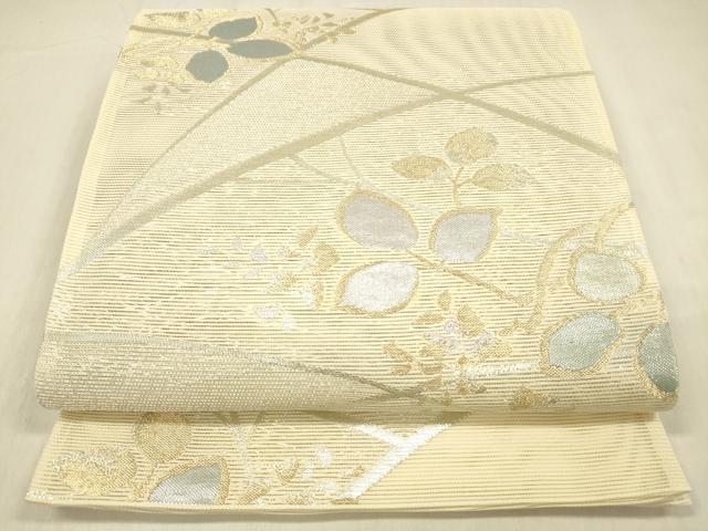 平和屋着物＊夏物 六通柄袋帯 こかげ 金銀糸 正絹 逸品 DABB3984cm