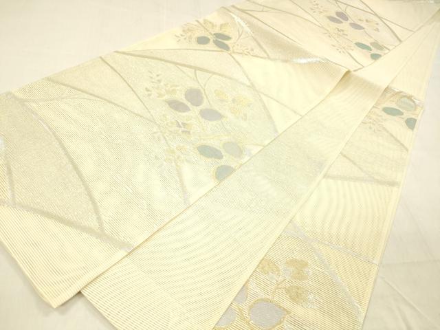平和屋着物＊夏物 六通柄袋帯 こかげ 金銀糸 正絹 逸品 DABB3984cm