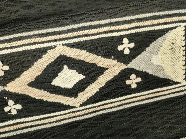 平和屋着物＊夏物 八寸名古屋帯 櫛織 横段文 黒地 正絹 逸品 DABB3985cm