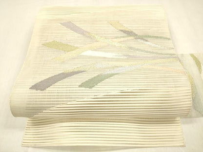 平和屋着物＊夏物 絽綴れ 八寸名古屋帯 抽象文様 金銀糸 正絹 逸品 DABB3986cm