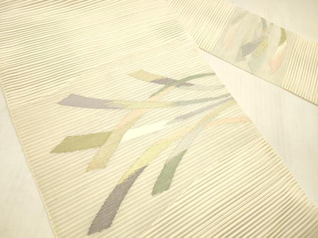 平和屋着物＊夏物 絽綴れ 八寸名古屋帯 抽象文様 金銀糸 正絹 逸品 DABB3986cm