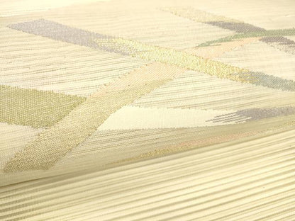 平和屋着物＊夏物 絽綴れ 八寸名古屋帯 抽象文様 金銀糸 正絹 逸品 DABB3986cm