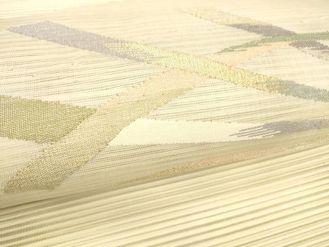 平和屋着物＊夏物 絽綴れ 八寸名古屋帯 抽象文様 金銀糸 正絹 逸品 DABB3986cm