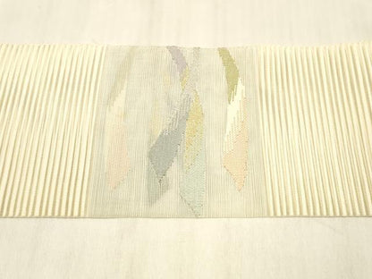 平和屋着物＊夏物 絽綴れ 八寸名古屋帯 抽象文様 金銀糸 正絹 逸品 DABB3986cm