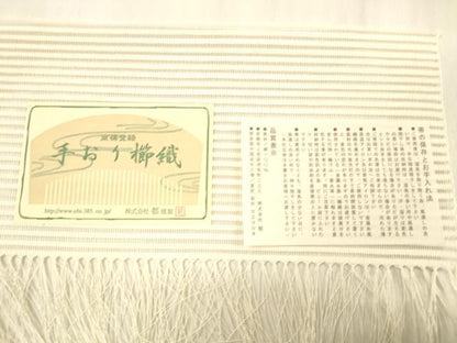 平和屋着物＊西陣 都織物謹製 夏物 絽綴れ 八寸名古屋帯 手おり櫛織 横段文 金銀糸 証紙付き 都謹製 正絹 逸品 DABB3988cm