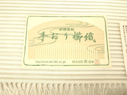 平和屋着物＊西陣 都織物謹製 夏物 絽綴れ 八寸名古屋帯 手おり櫛織 横段文 金銀糸 証紙付き 都謹製 正絹 逸品 DABB3988cm