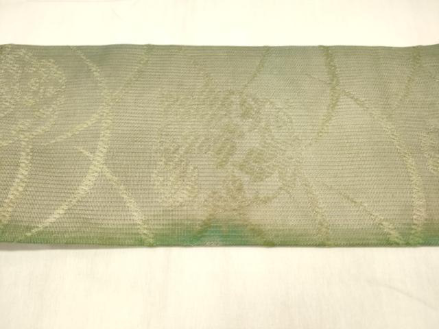 平和屋着物＊夏物 九寸名古屋帯 草花文 正絹 逸品 DABB3992cm