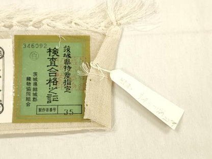 平和屋着物＊夏物 九寸名古屋帯 結城紬 柳につばめ 銀彩 証紙付き 正絹 逸品 DABB3993cm