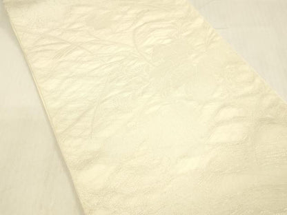 平和屋着物＊夏物 六通柄 本袋帯 草葉文 銀糸 正絹 逸品 DABB3995cm