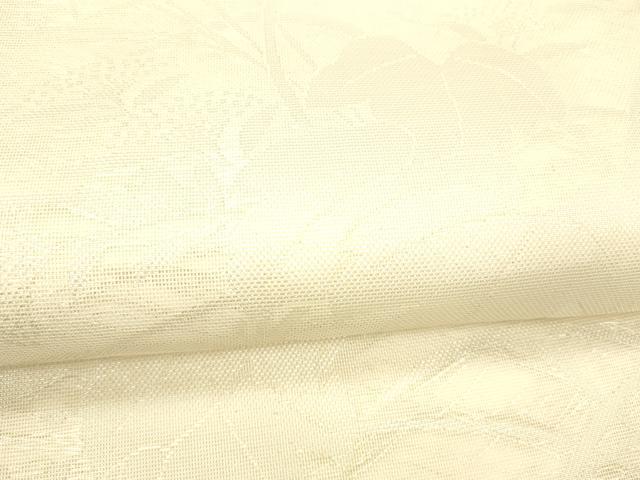 平和屋着物＊夏物 六通柄 本袋帯 草葉文 銀糸 正絹 逸品 DABB3995cm