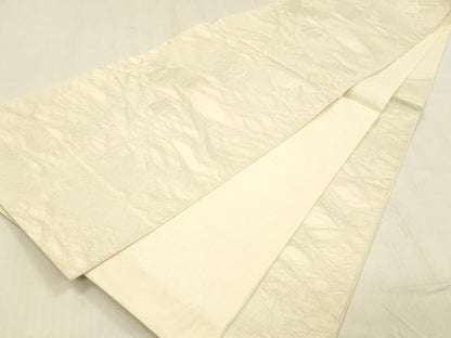 平和屋着物＊夏物 六通柄 本袋帯 草葉文 銀糸 正絹 逸品 DABB3995cm