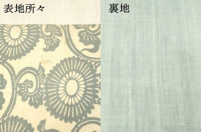 平和屋着物＊夏物 九寸名古屋帯 作家物 伊勢型染 花唐草文 麻 逸品 DABB3996cm