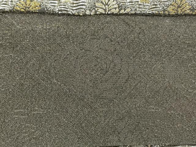 平和屋着物●染色作家　草野一騎　つけ帯　横段花文　金銀糸　正絹　逸品　DABB3999cm