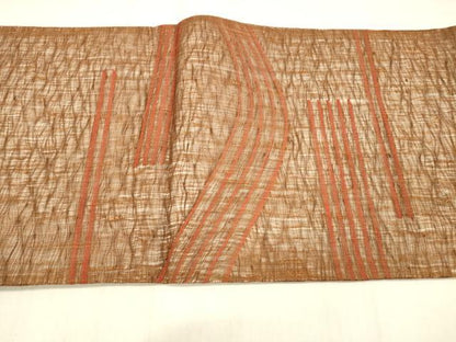 平和屋着物＊夏物 太鼓柄袋帯 櫛織 横段文 正絹 逸品 DABB4000cm