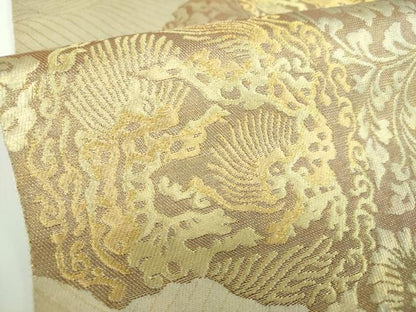 平和屋着物●西陣の名門　本家加納　六通柄袋帯　更紗花鳥文　金糸　引箔　正絹　逸品　DABB4001ps