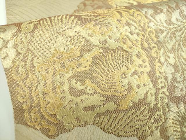 平和屋着物●西陣の名門　本家加納　六通柄袋帯　更紗花鳥文　金糸　引箔　正絹　逸品　DABB4001ps
