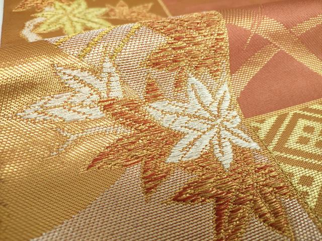 平和屋着物○西陣 川島織物 六通柄 本袋帯 竜田川 吉祥花文