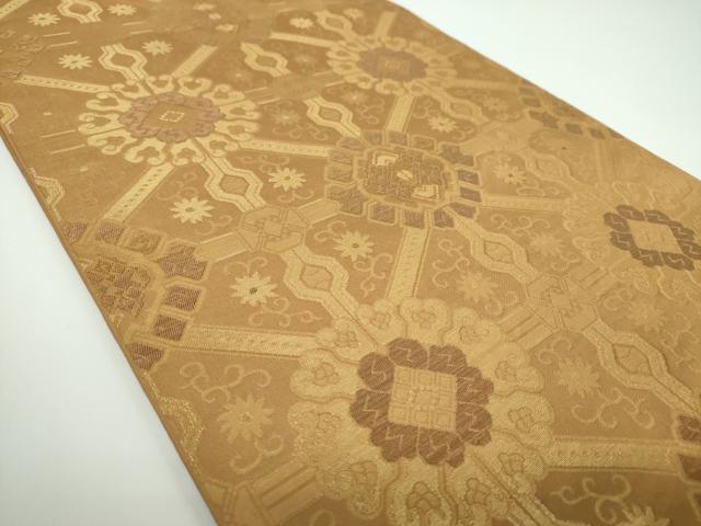 平和屋着物●西陣　川島織物　六通柄　本袋帯　吉祥花文　金糸　正絹　逸品　DABB4033ps