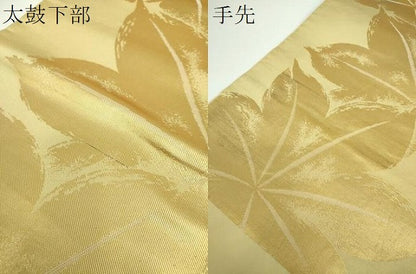 平和屋着物●西陣　川島織物　六通柄　本袋帯　楓文　金糸　正絹　逸品　DABB4034ps