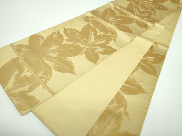 平和屋着物○西陣 川島織物 六通柄 本袋帯 楓文 金糸 正絹