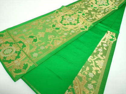 平和屋着物●西陣　川島織物　六通柄　本袋帯　洋花文　金銀糸　正絹　逸品　DABB4039ps
