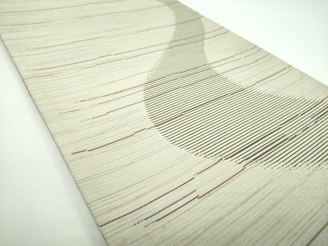 平和屋着物▽両面 六通柄袋帯 スリーシーズン 春夏秋 霞文 ラメ糸 正絹 逸品 DABB4043ps