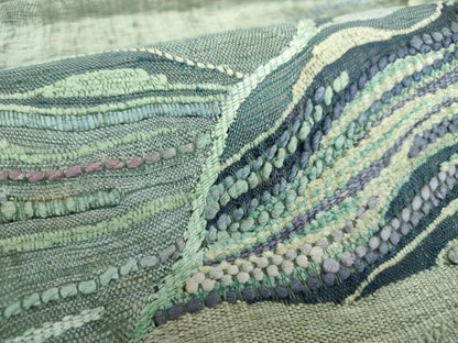 平和屋着物▽太鼓柄袋帯 スリーシーズン 春夏秋 すくい織 モール 霞文 正絹 逸品 DABB4047ps