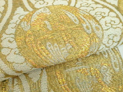平和屋着物●丸帯　櫛織り　立涌鳳凰花丸文　金銀糸　ほていや扱い　正絹　逸品　DABB4058ps