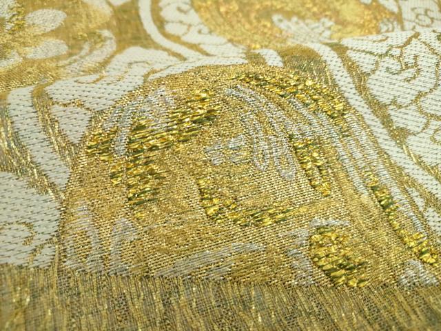 平和屋着物●丸帯　櫛織り　立涌鳳凰花丸文　金銀糸　ほていや扱い　正絹　逸品　DABB4058ps