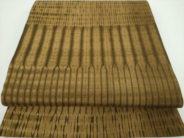 平和屋着物●両面　全通柄袋帯　紬地　総杢目絞り　変わり間道　正絹　逸品　DABB4064ps 平和屋着物○両面 全通柄袋帯 紬地 総杢目絞り 変わり