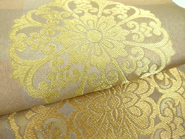 平和屋着物●西陣　川島織物　六通柄　本袋帯　花丸文　金糸　正絹　逸品　DABB4066ps