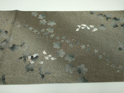 平和屋着物●極上　中国人間国宝　将雪英　中国三大刺繍　相良刺繍　袋帯　舞桜　正絹　逸品　未使用　DABB4077ps