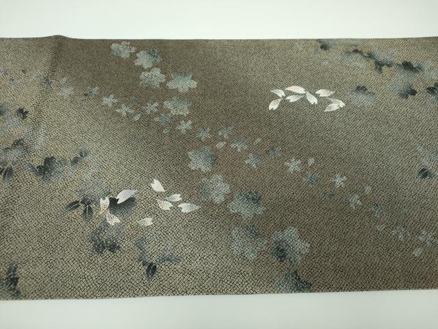 平和屋着物●極上　中国人間国宝　将雪英　中国三大刺繍　相良刺繍　袋帯　舞桜　正絹　逸品　未使用　DABB4077ps