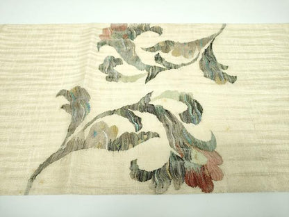 平和屋着物▽太鼓柄袋帯 スリーシーズン 春夏秋 すくい織 更紗花文 金銀糸 正絹 逸品 DABB4083ps