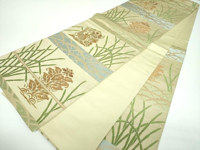 平和屋着物●西陣 川島織物 六通柄 本袋帯 名物裂 花兎 木賊 金糸 正絹 逸品 DABB4087ps
