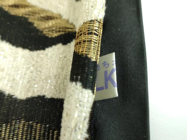 平和屋着物●六通柄袋帯 櫛織り 霞文 金糸 正絹 逸品 DABB4093ps