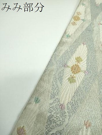 平和屋着物●六通柄袋帯 唐織 花菱文 金銀糸 正絹 逸品 DABB4100ps