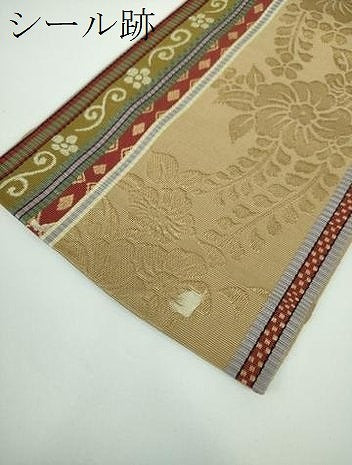 平和屋着物●本場筑前博多織 半幅帯 辻が花 間道 正絹 逸品 DABB4107ps