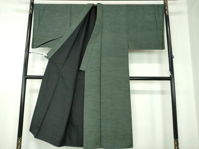 平和屋着物●男性　紬　キングサイズ　濃革色　正絹　逸品　DABB4117ps