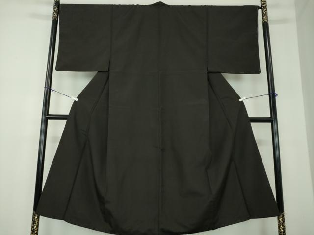 平和屋着物●男性　紬　焦げ茶色　正絹　逸品　DABB4120ps