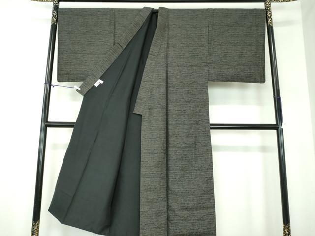 平和屋着物●男性　紬　幾何学文様　正絹　逸品　DABB4122ps