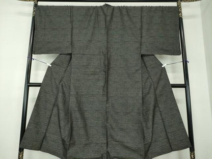 平和屋着物●男性　紬　幾何学文様　正絹　逸品　DABB4122ps