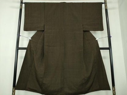 平和屋着物●男性　紬　縞　正絹　逸品　DABB4126ps