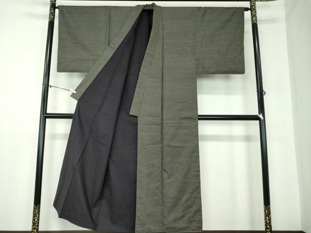 平和屋着物●男性　本場大島紬　亀甲柄　正絹　逸品　DABB4133ps