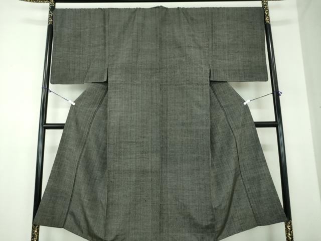 平和屋着物●男性　紬　縞　黒地　ゑり善扱い　正絹　逸品　DABB4135ps