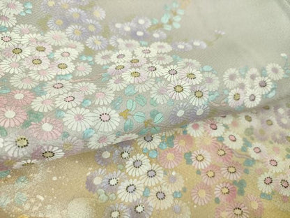 平和屋着物●訪問着　作家物　手描き　霞花文　暈し染め　金銀彩　正絹　逸品　DABB4138ps